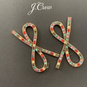 New- Jcrew multi color sparkle bow earrings
